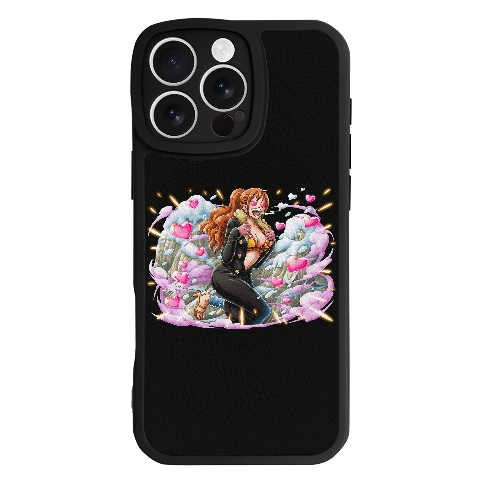 （画像用） ワンピース ナミ ONE PIECE Nami 【iPhone 16シリーズ対応】シリコンスマホケース（レザー調） 材質：シリコン